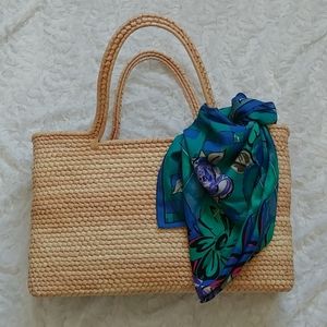 Vibrant silk scarf by Albert Nipon